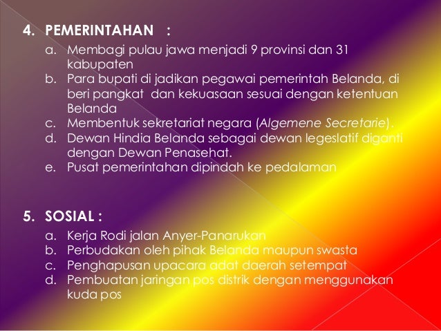 Masa Pemerintahan Daendels di INDONESIA