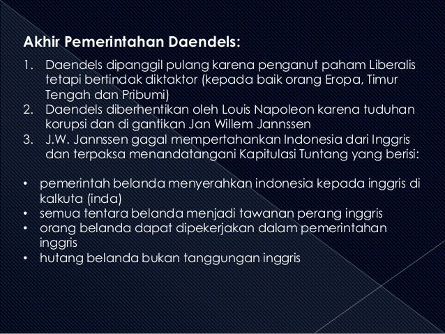 Masa Pemerintahan Daendels di INDONESIA