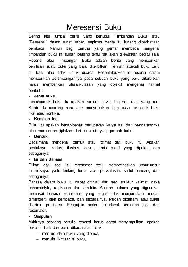 23++ Contoh format resensi buku information