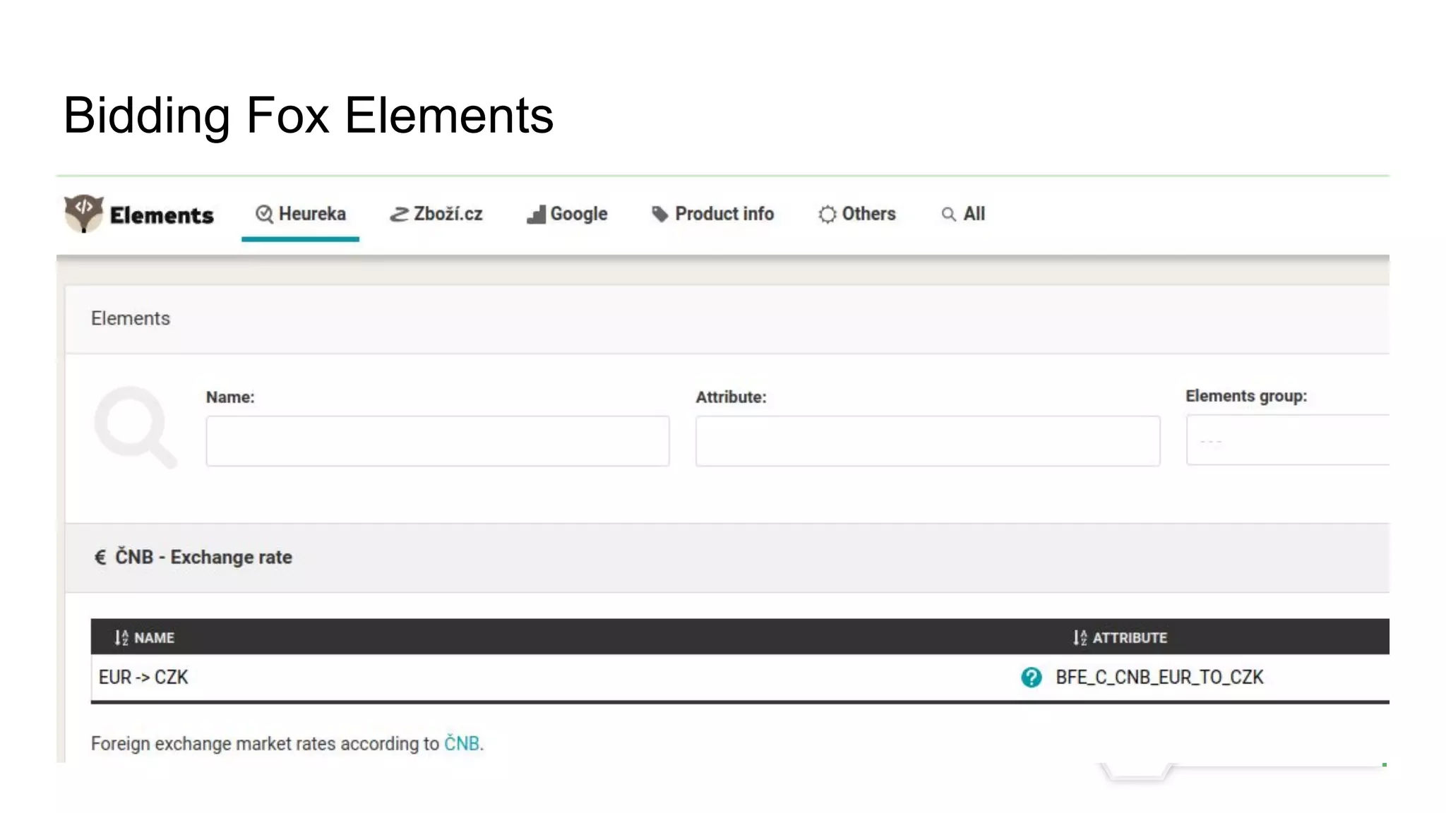 Bidding Fox Elements
 