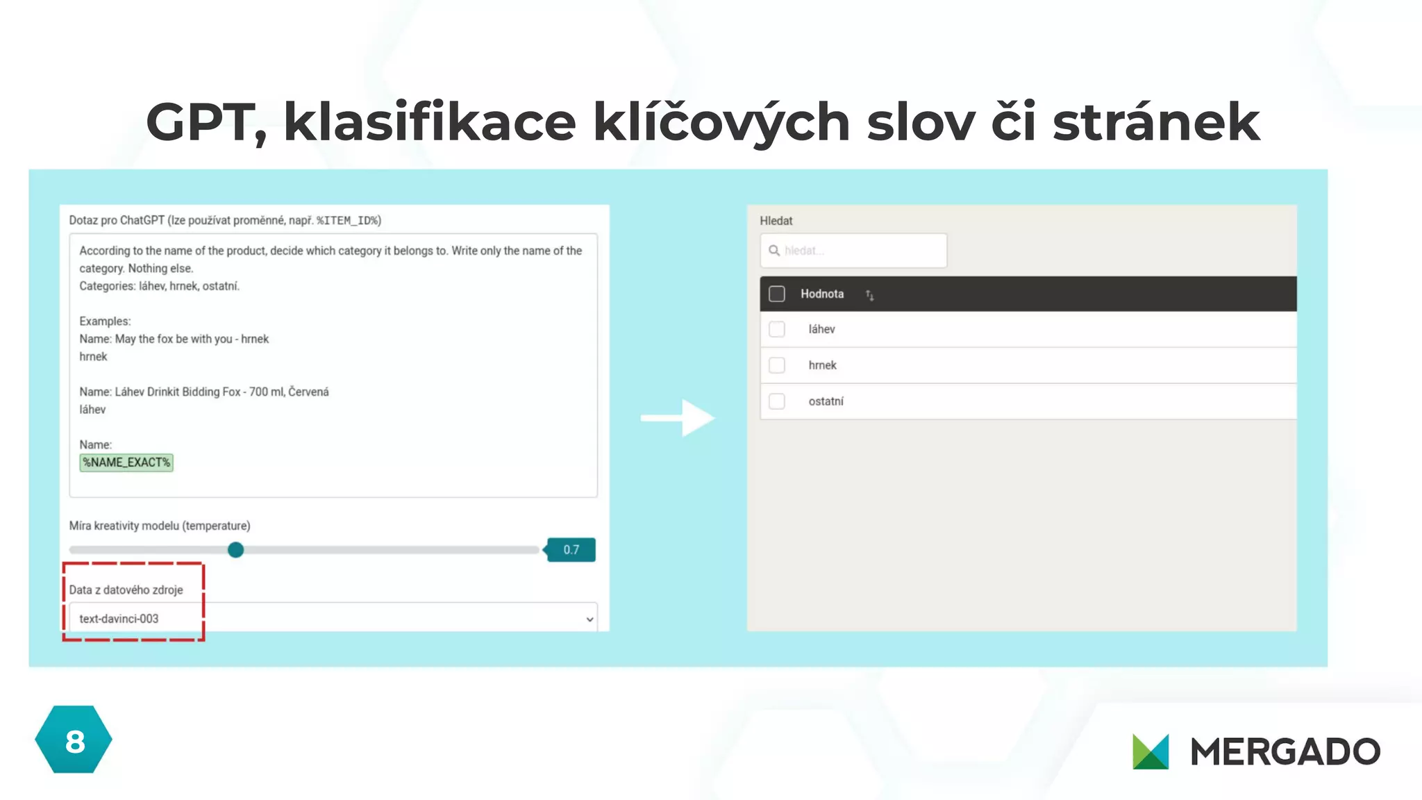 GPT, klasifikace klíčových slov či stránek
8