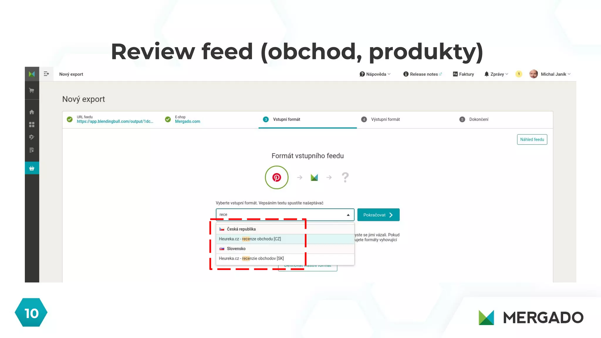 Review feed (obchod, produkty)
10