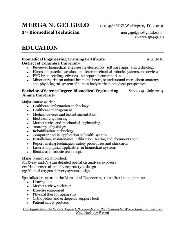 merga gelgelo resume biomedical technician resumes