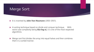 Merge and merge sorting | PPT
