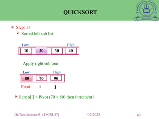 MERGE and Quick Sort algorithm explain ppt | PPTX