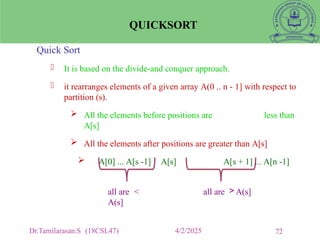 MERGE and Quick Sort algorithm explain ppt | PPTX