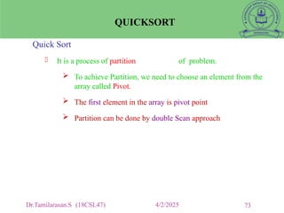 MERGE and Quick Sort algorithm explain ppt | PPTX