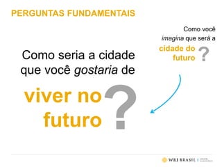 PERGUNTAS FUNDAMENTAIS
Como seria a cidade
que você gostaria de
viver no
futuro?
 