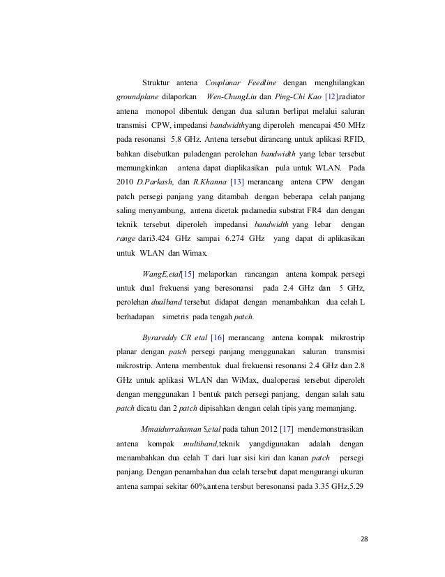 Perancangan Antena Mikrostrip Untuk Spektrum Ultra Wideband Pada Wlan