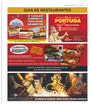 GUIA DE RESTAURANTES
15A CIDADETERÇA-FEIRA, 26 DE ABRIL DE 2016
 