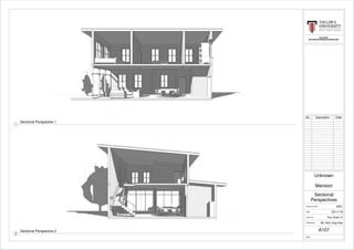 BLD 62403
BUILDING INFORMATION MODELING
Scale
Checked by
Drawn by
Date
Project number
Sectional
Perspectives
0001
Mansion
Unknown
25/11/16
Teo Chen Yi
Mr. Koh Jing Hao
A107
No. Description Date
Sectional Perspective 1
1
Sectional Perspective 2
2
 