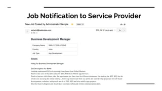 Job Notification to Service Provider
 