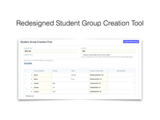Redesigned Student Group Creation Tool
 