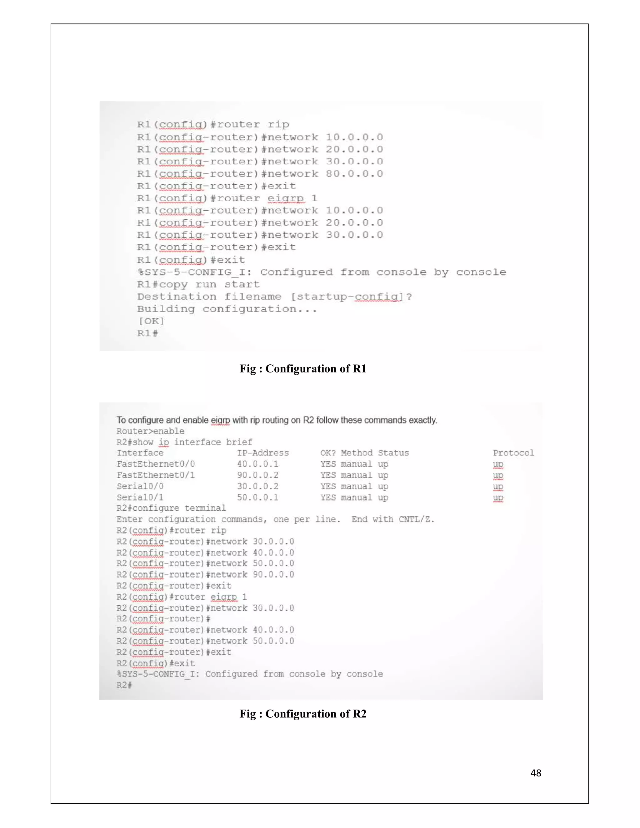 48
Fig : Configuration of R1
Fig : Configuration of R2
 