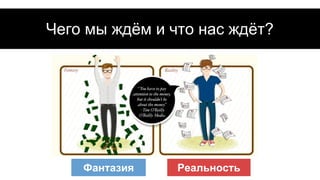 Чего мы ждём и что нас ждёт?
Фантазия Реальность
 