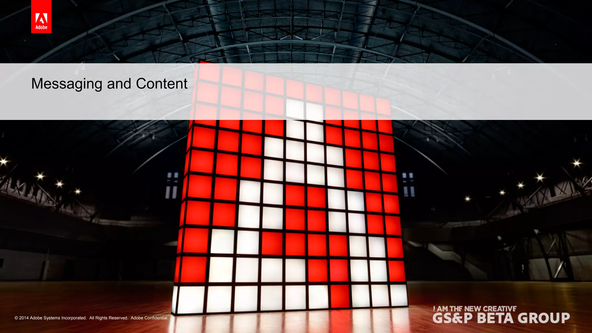 Messaging and Content 
© 2014 Adobe Systems Incorporated. All Rights Reserved. Adobe Confidential. 
10 
 