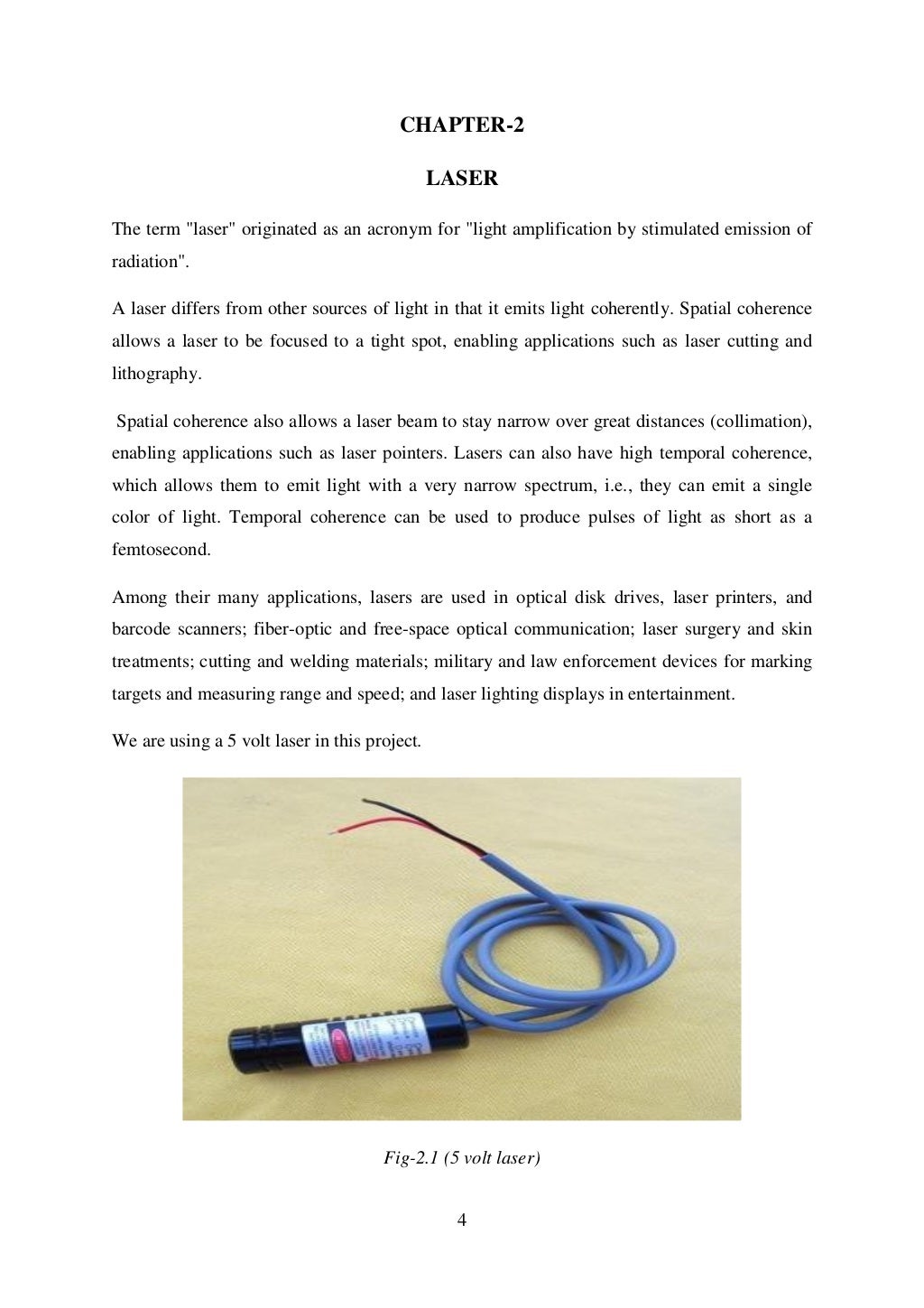 laser security alarm thesis