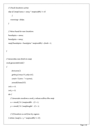 Computer Project For Class XII Topic - The Snake Game | PDF