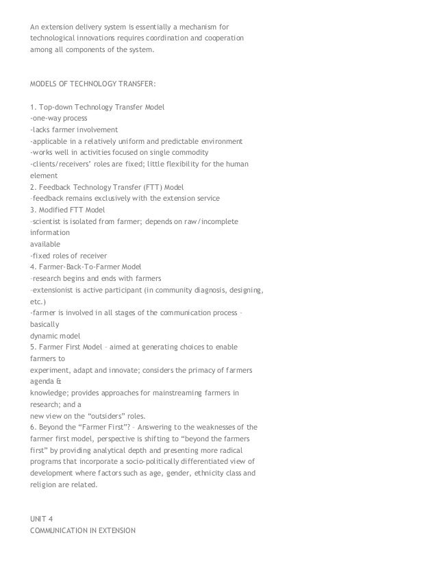 Agricultural Extension and Communication