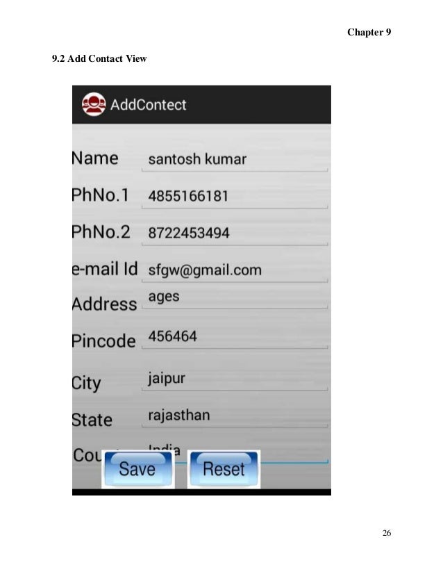 Phonebook Directory Or Address Book In Android