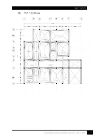 TABLE OF CONTENTS
17BLD 61003 BUILDING STRUCTURES STRUCTURAL ANALYSIS OF A BUNGALOW Report
05.2 FIRST floor PLAN
 
