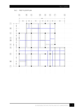 TABLE OF CONTENTS
19BLD 61003 BUILDING STRUCTURES STRUCTURAL ANALYSIS OF A BUNGALOW Report
06.2 FIRST floor PLAN
 