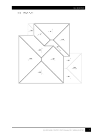 TABLE OF CONTENTS
6BLD 61003 BUILDING STRUCTURES STRUCTURAL ANALYSIS OF A BUNGALOW Report
02.3 ROOF PLAN
 