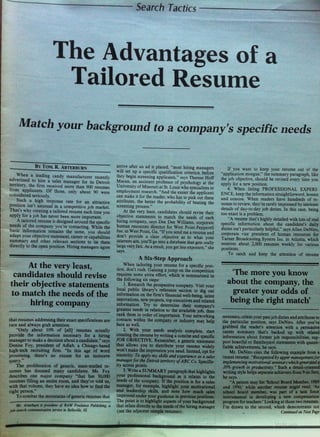 Advantages of Tailored Resume