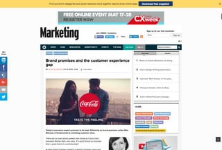 Marketing Mag - Opinion Piece: Brand promises and the customer experience gap 