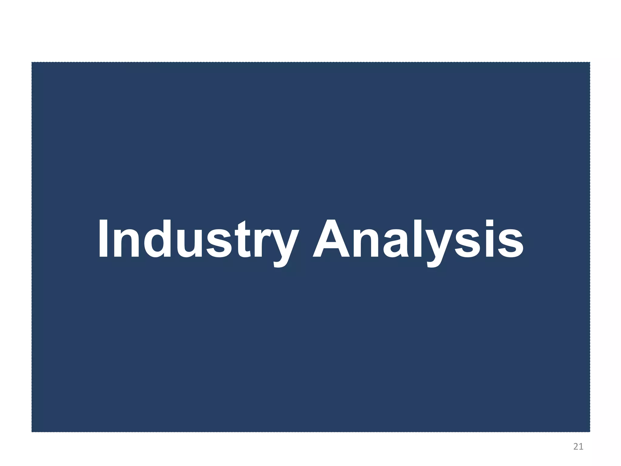 Industry Analysis


                    21
 