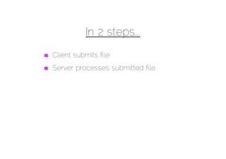 In 2 steps...
Client submits ﬁle
Server processes submitted ﬁle
 