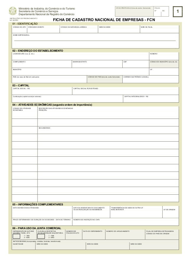 Formularios para abertura de Empresas