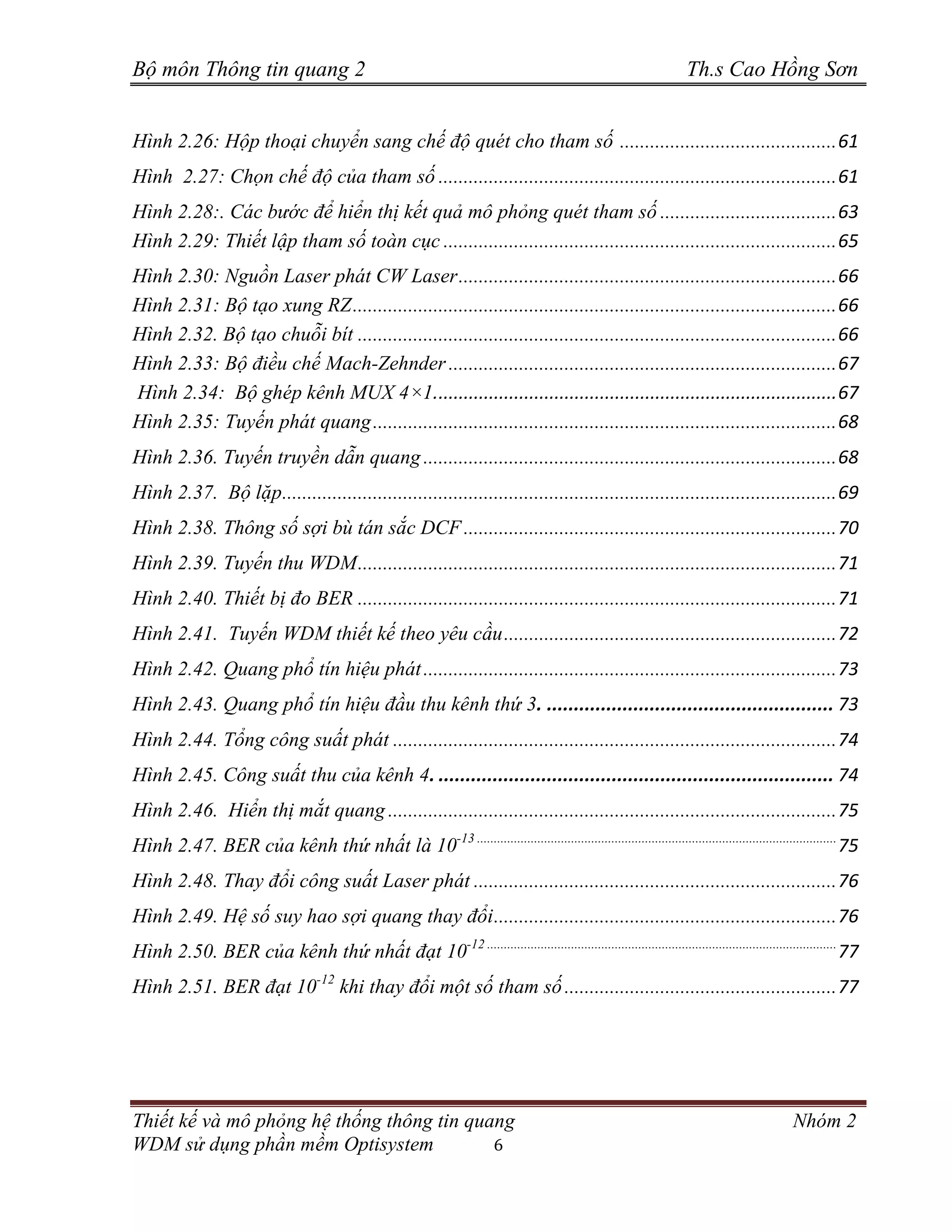Đề tài: Thiết kế và mô phỏng hệ thống thông tin quang WDM sử dụng phần ...
