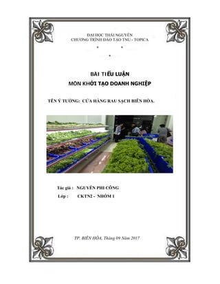 Đề tài: Cửa hàng rau sạch Biên Hòa, HAY