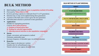 Breeding Methods in Self Pollinated Crops | PPTX