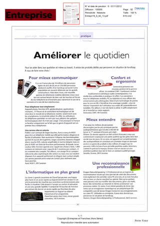 French Press Articles about Swissvoice products