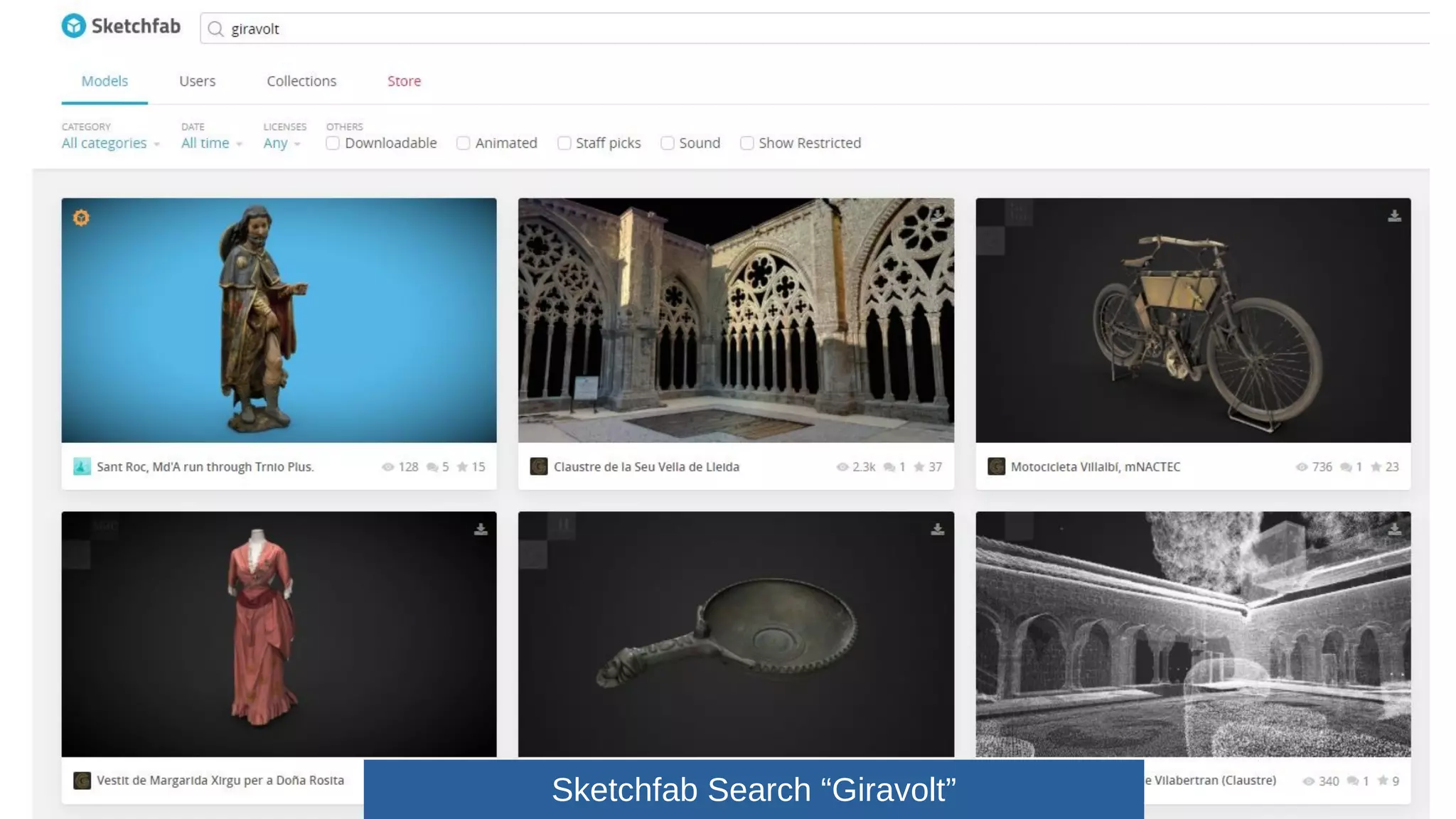 Sketchfab Search “Giravolt”
