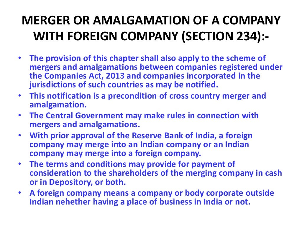 Merger andamalgamation
