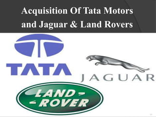 Acquisition Of Tata Motors
and Jaguar & Land Rovers

11

 