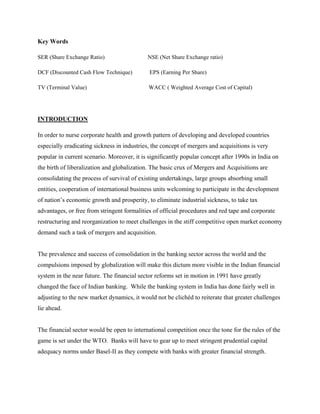 Merger & Acquisition In Banks