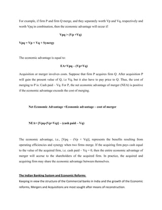 Merger & Acquisition In Banks