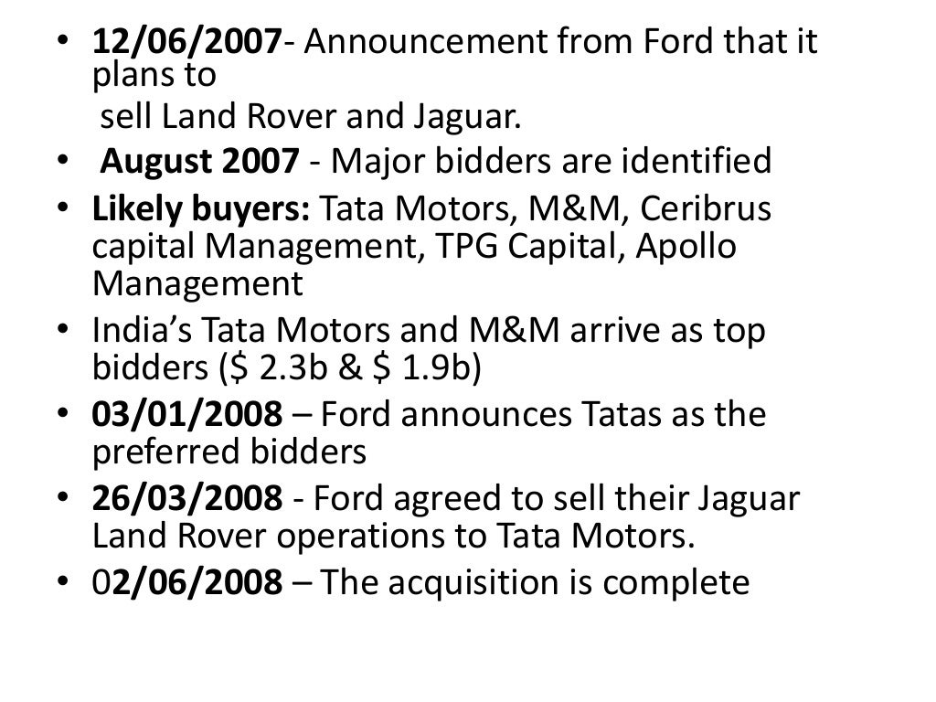 Merger & acquisition of tata jaguar & land rover & demerger of hero h…