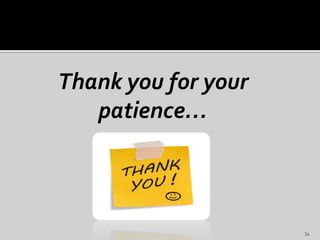 Thank you for your
patience…
34
 