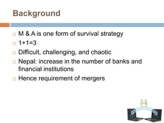 Merger and acquisition of BFIs in Nepal | PPTX