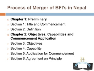 Merger and acquisition of BFIs in Nepal | PPTX