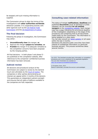 Merger Control in the European Union and discussion | PDF
