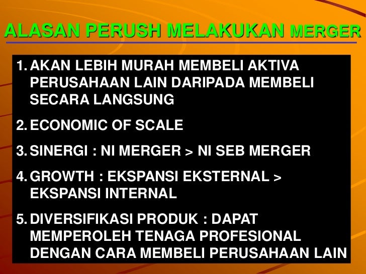Merger Dan Reorganisasi