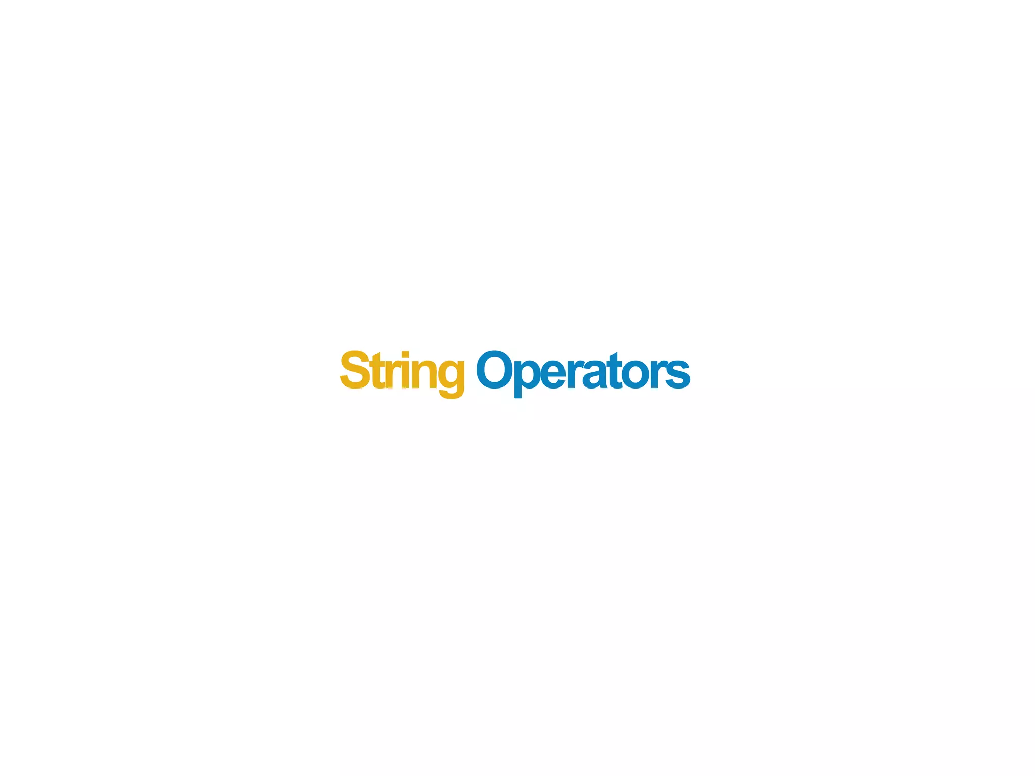 StringOperators
 