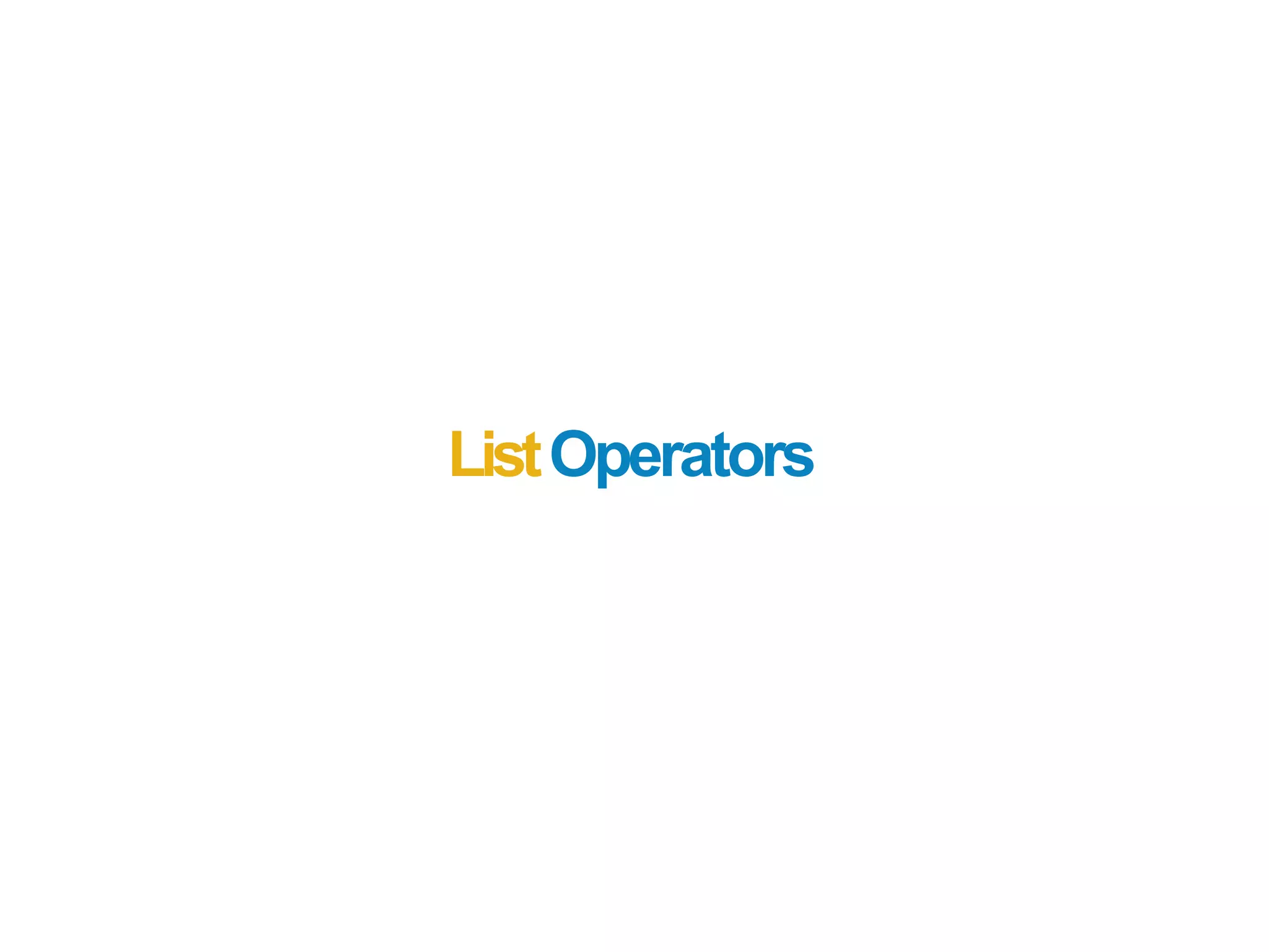 ListOperators
 