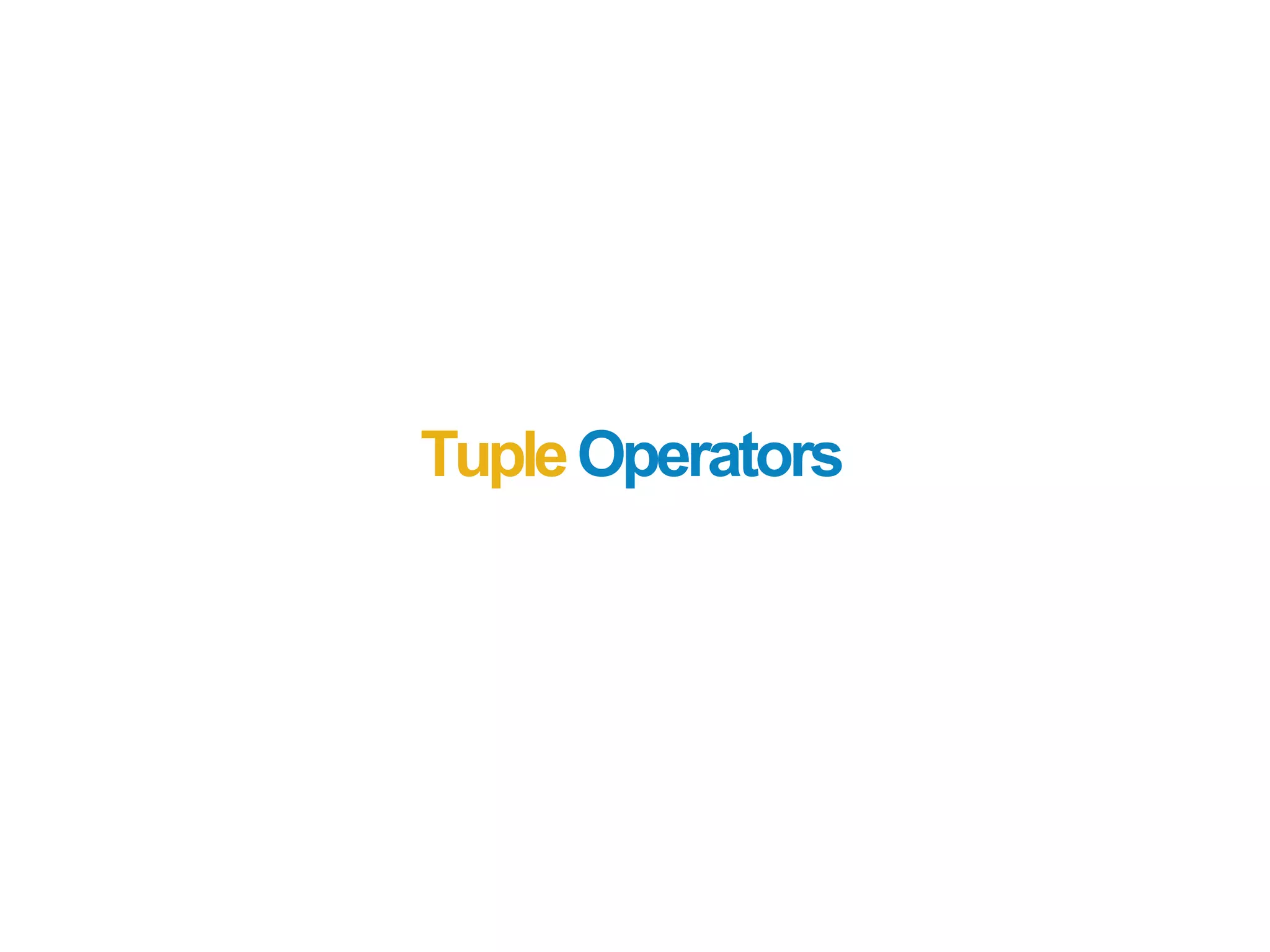 TupleOperators
 